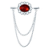 Crimson diamond on silver background