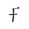 Black cross 4# stud earrings
