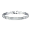 Triple row white gold plated bracelet