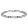 Two row white gold plated bracelet