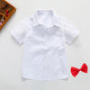 Pure white short sleeve + red bow tie / 100cm