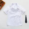Pure white short sleeve + black tie / 100cm