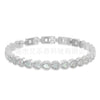 Silver + white stone