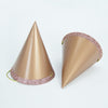 6 rose gold paper hats / one size fits all