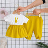Short sleeve rabbit suit-yellow / 80cm