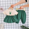 Short-sleeved rabbit suit - dark green / 80cm