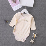 2022 spring and autumn new jumpsuit cotton wool baby long-sleeved romper newborn baby fart clothes baby triangle crawling clothes