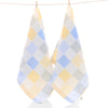[double-layer color grid blue] pure cotton gauze / 26*25cm