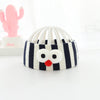 Black and white striped small size big eyes headband
