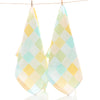 [double-layer color grid green] pure cotton gauze / 26*25cm