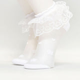 Children's socks summer thin combed cotton ice silk girls socks big children's lace princess lace baby socks
