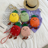 New cute pineapple children's bag little girl messenger bag fashion cartoon shoulder bag baby accessories coin purse