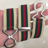 Beige green red stripe