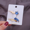 Starry sky blue ribbon with ribbon blue cat frog clip