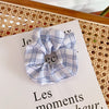 1# white plaid hair ring