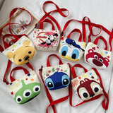 New Children's Canvas Messenger Bag Korean Trendy Bag Cartoon Cute Girl Baby Kindergarten Shoulder Bag Handbag Bag