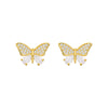 Drill and butterfly stud earrings