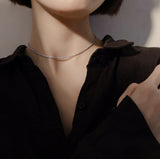 Copper texture baby's breath necklace neck strap Japanese and Korean niche necklace female simple internet celebrity temperament clavicle chain trendy neck necklace