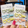 G12 double heart hair clip 3 pieces mixed color