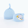 Blue (double-layer jacquard knotted cap + jacquard velcro halogen door cap)