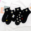Little daisy boat socks are matched in 5 colors / 5 pairs of bags