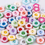 Resin rainbow color children's clothing plum blossom fashion button children's baby shirt sweater button DIY flower button