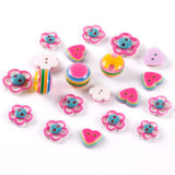 Resin candy color cute peach heart children's clothing buttons round color plum blossom buttons children's baby decorative buttons