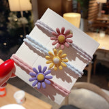 Literary and fresh little daisy hair ring 0 Hyun Ya style cute flower hair rope baby tie hair rubber band set