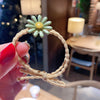 Green daisy hair tie