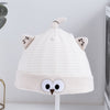 Big eyes embroidered beanie beige / one size fits all (0-3 months)