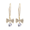 Color-preserving gold earhooks with diamonds
