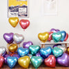 A pack of 2.2g red heart-shaped metal balloons