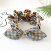 4# yellow and blue plaid bowknot headband