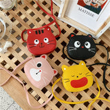 Wholesale new expression kitten children Messenger bag PU baby shoulder bag Kindergarten children coin purse