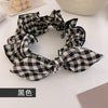 6# black and white plaid bowknot headband