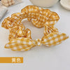5# yellow plaid bowknot headband