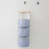 Three-layer hanging bag blue dots