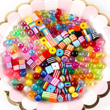 Resin color round beads puzzle DIY handmade beaded square striped kindergarten baby candy color beads