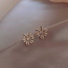 M422【flash diamond flower stud earrings】
