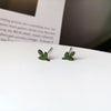 A pair of s925 silver leaf stud earrings