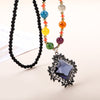 Geometric rhombus crystal necklace