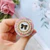 Rough flash bracket - no. 27 - pearl bow - pink