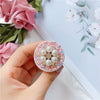 Rough flash bracket - no. 23 round pearl flower - pink