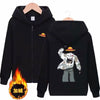 Fleece zipper sweatshirt luffy black / s
