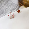 Pair of s925 silver pin orange stud earrings