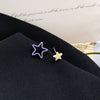 A pair of s925 silver needle purple earrings