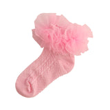 Children's socks spring and autumn thin section baby cotton socks big children cute princess lace socks girls baby baby socks