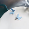 A pair of s925 silver needle blue stud earrings