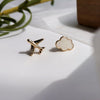 A pair of s925 silver needle asymmetric earrings