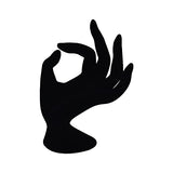 SYGA Hand Shape Ring Holder Jewelry Display Polyresin Mannequin Shaped Jewelry Stand Bracelet Holder for Home, Retail Stores, Jewelry Retailers - Glossy Black Velvet